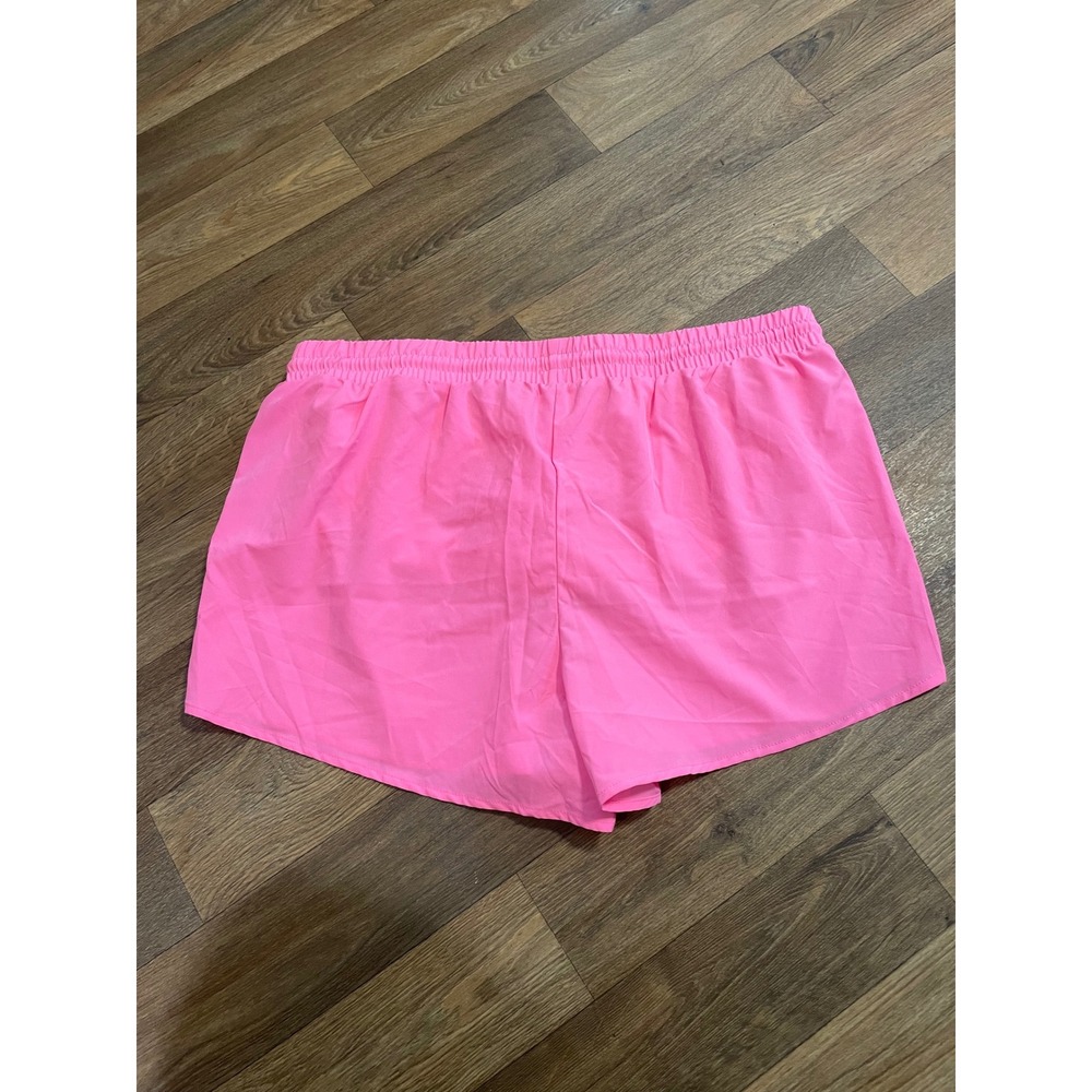 Crown & Ivy Women Neon Pink Running Shorts XL Elastic Waist Drawstring Athletic - Picture 2 of 4